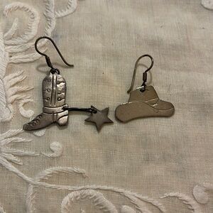 Vintage Mexico silver dangle earrings